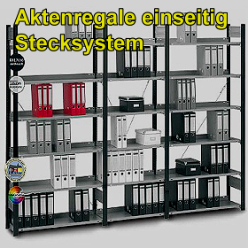 Aktenregal einseitig Stecksystem Metallregale, 