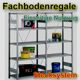 Fachbodenregale einseitig Stecksystem Metallregale